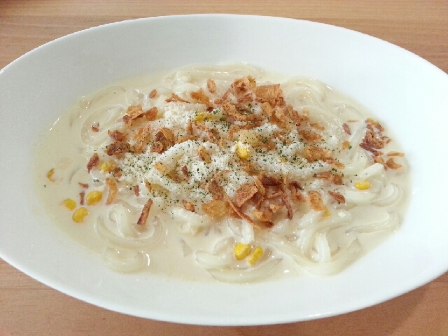 レンジで★コーンスープうどん