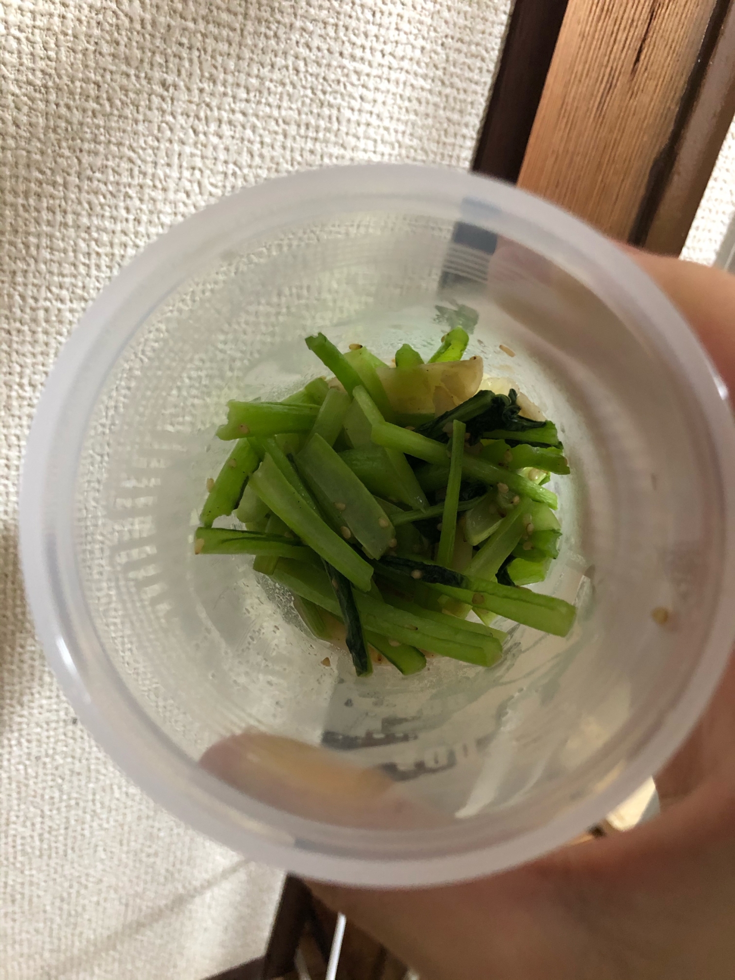 蓮根と小松菜のオリーブオイル炒め