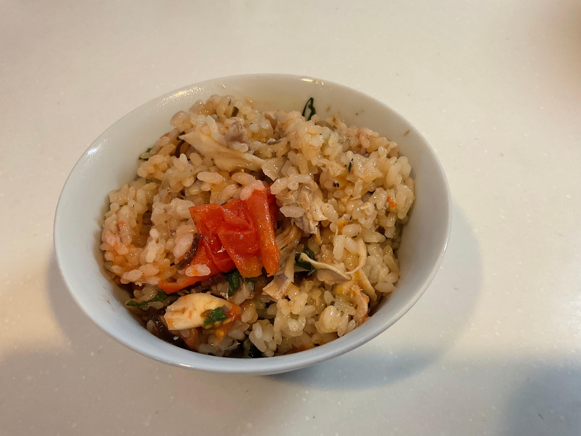 脂肪燃焼！サバ缶＆トマトの炊き込みご飯！