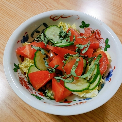 トマトきゅうり大葉のサラダ