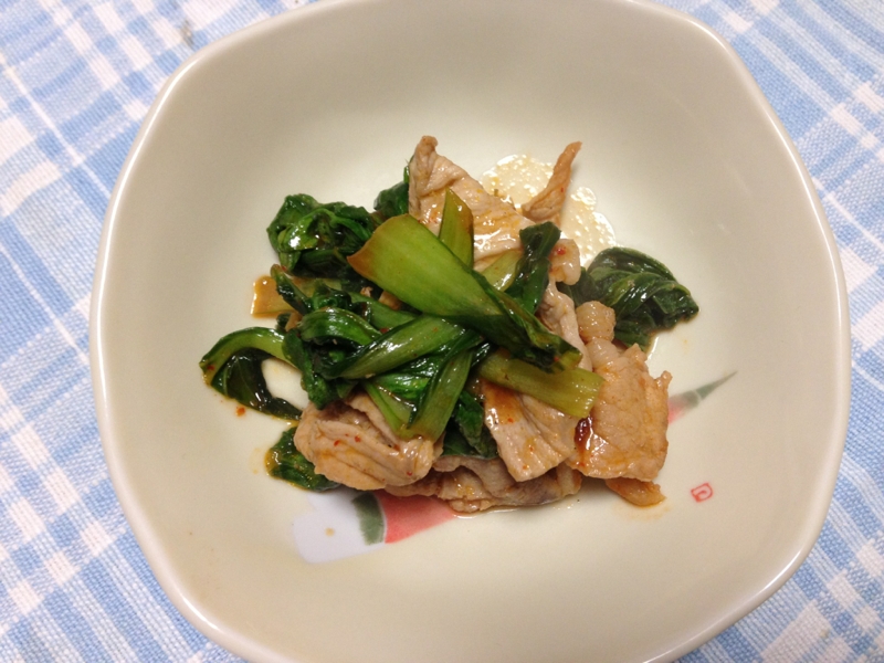 青梗菜と豚肉の炒め物