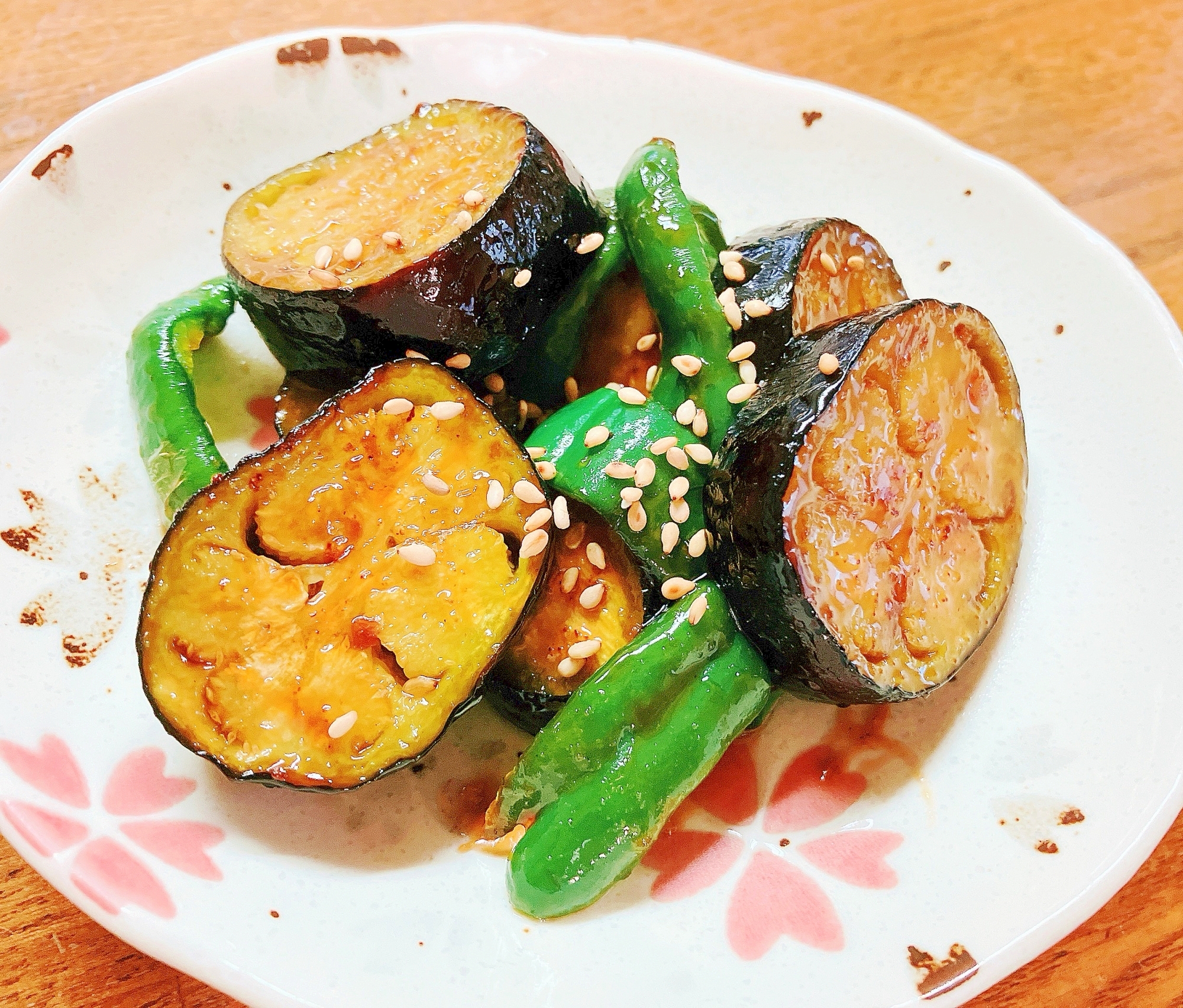 茄子とピーマンの焼肉のたれ炒め