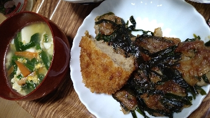 ❤　うどんつゆで簡単！ワカメ＆豆腐のかき玉汁　❤