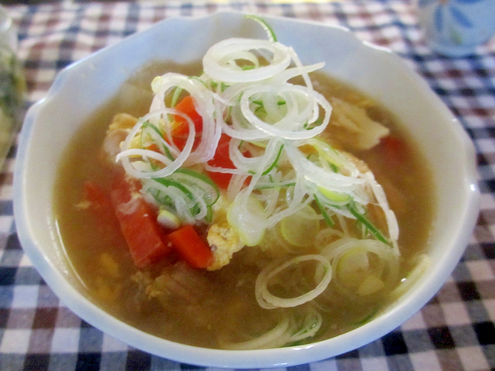 白菜とお揚げの卵スープ
