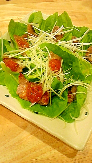 キューピー具のソースで~韓国風手巻き焼肉
