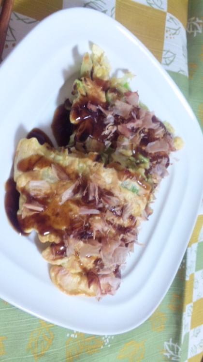 お好み焼き粉がなくても美味しくできますね！嬉しいｏ(＾-＾)ｏ