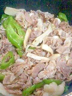 豚とピーマンとエリンギ炒め