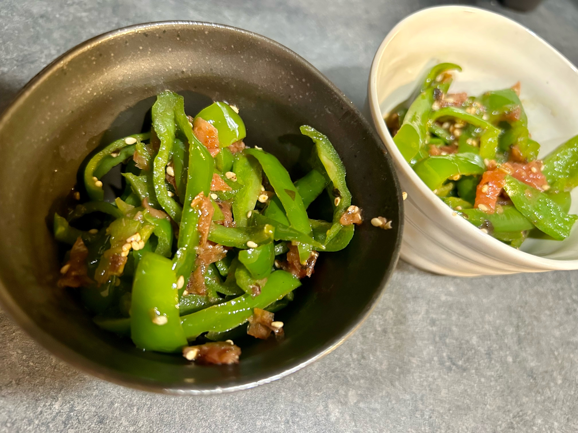 パパッと副菜♡ピーマンの梅鰹和え