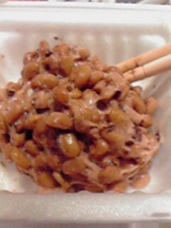 納豆の食べ方-梅＆海苔佃煮♪