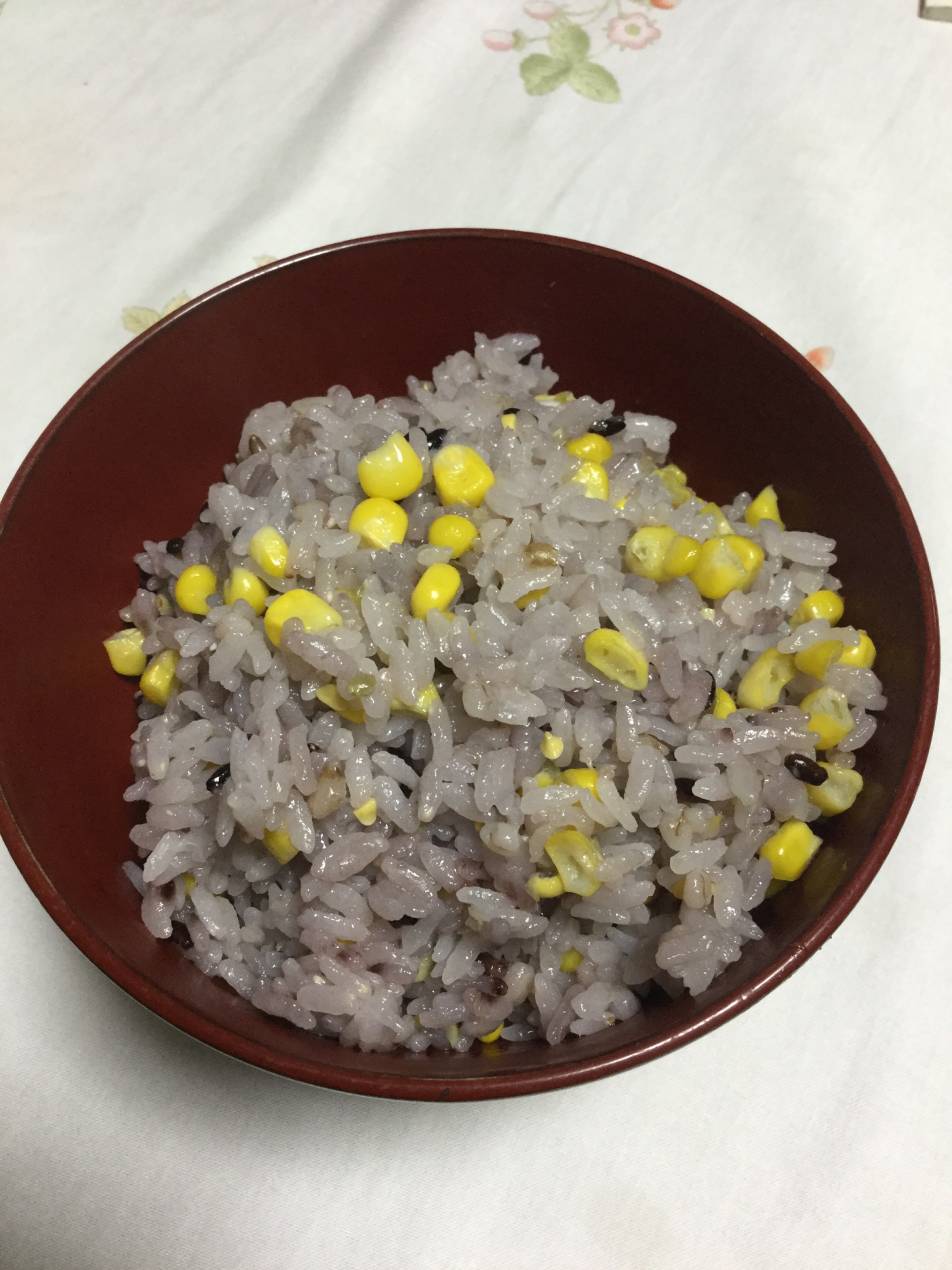 雑穀米でとうもろこしご飯