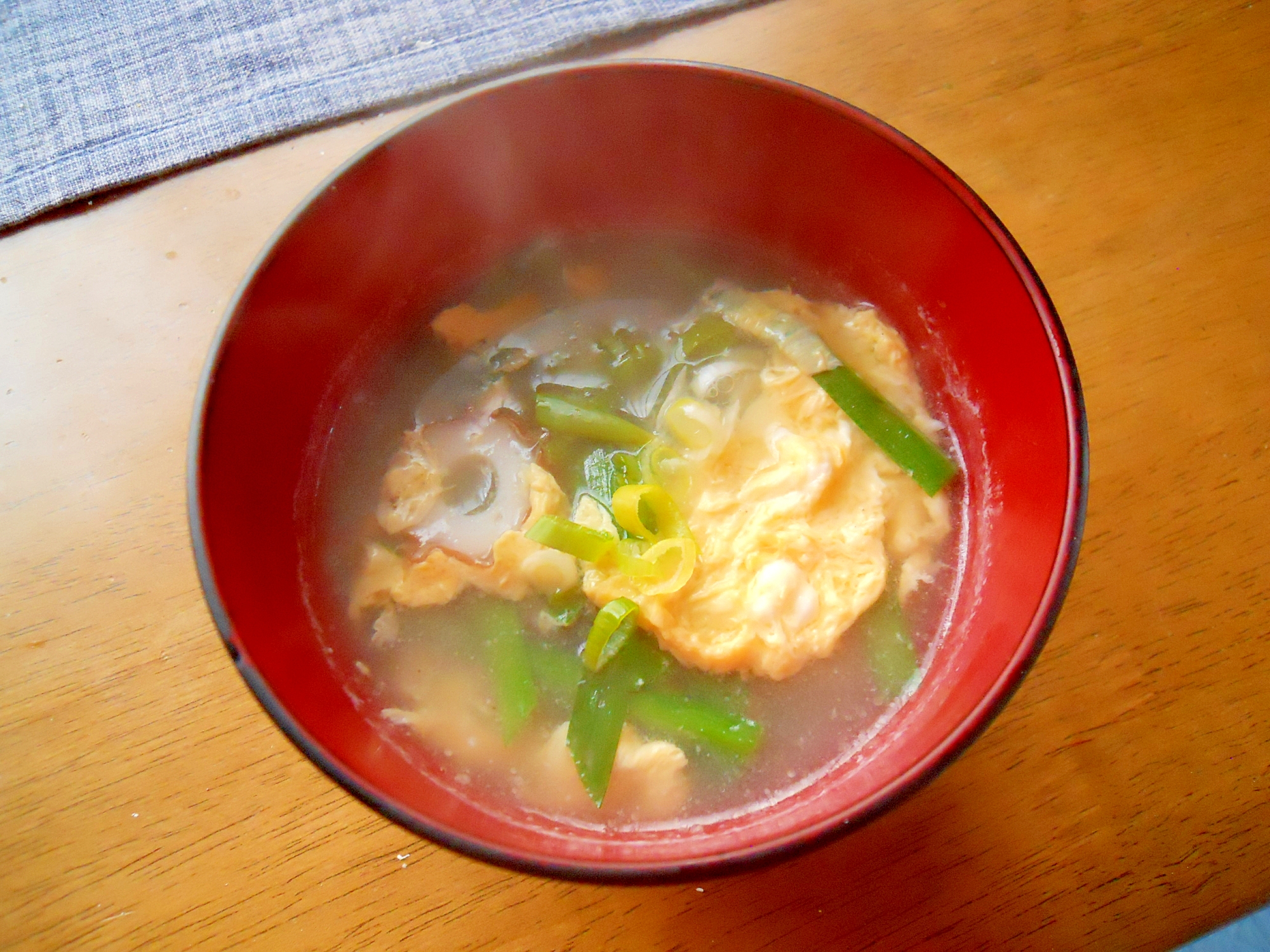 味龍で煮込まず簡単に♪　韮　玉　ちくわ　スープ