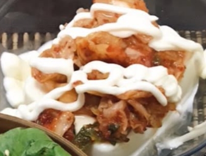 簡単、旨し！！✨キムチマヨ豆腐✨健康料理