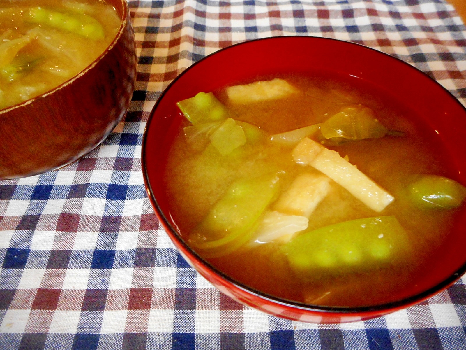 砂糖さやとキャベツの味噌汁 レシピ・作り方 by mococo05 - 楽天レシピ