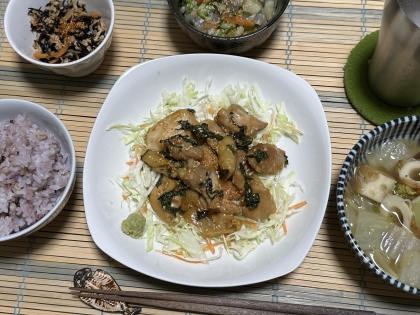 鶏もも肉と大葉の甘辛照り焼き