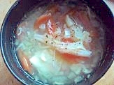 レンジで簡単☆セロリと人参にスープ