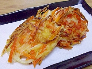 玉ねぎとにんじんと桜えびのかき揚げ レシピ 作り方 By へんてこぽこりんママ 楽天レシピ