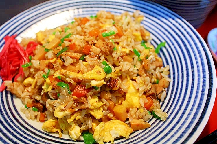 かやく炒飯＊筍と焼き豚の煮もので♪