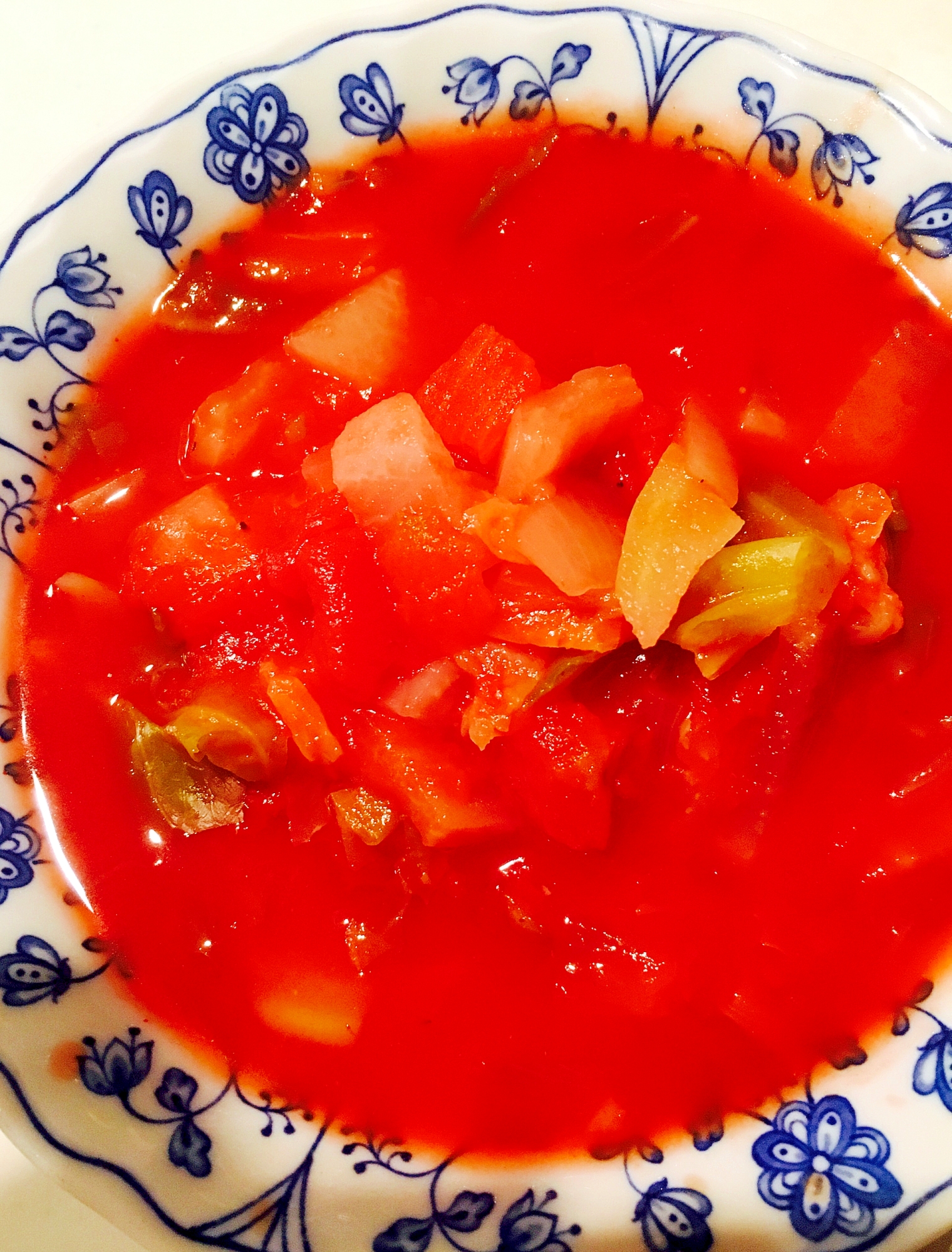 白菜と大根と玉ねぎとキャベツのトマトスープ