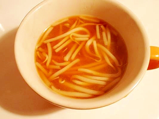 エコ☆セコ　えびだしで☆もやしの味噌風味中華スープ