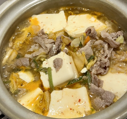 豆腐と豚肉のキムチ煮