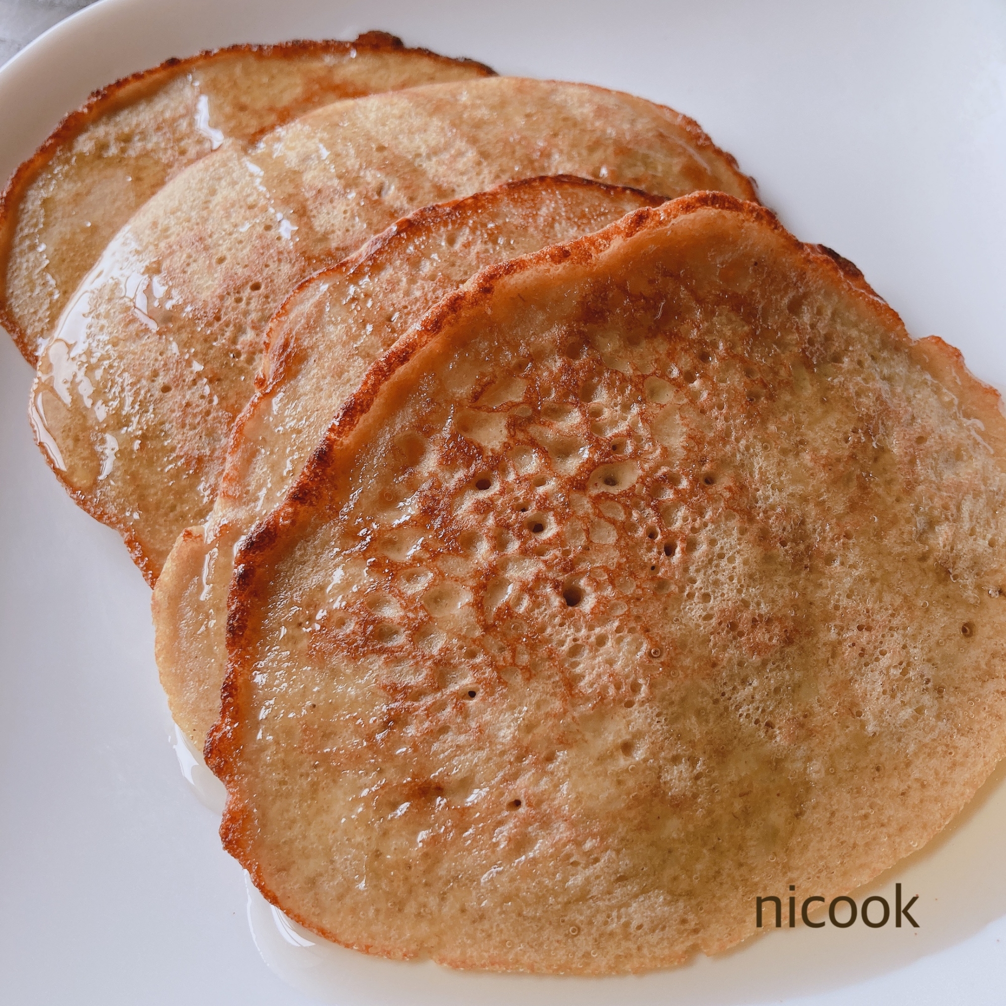 バナナときな粉のオートミールパンケーキ レシピ 作り方 By Nicook 楽天レシピ