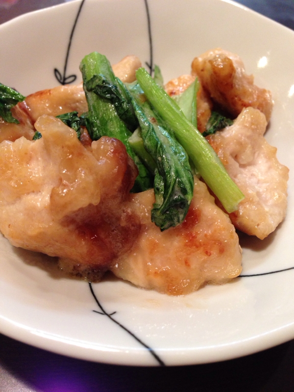こってり＊鶏胸肉と小松菜の味噌マヨ炒め