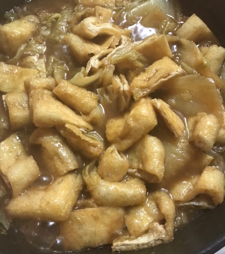 油揚げと白菜のカレー煮