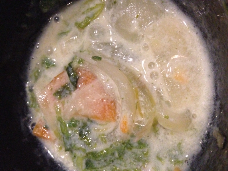 あおさいり野菜の豆乳スープ