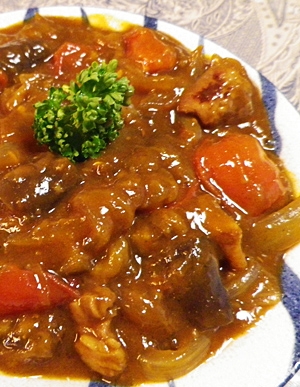 豚茄子トマトのカレー煮