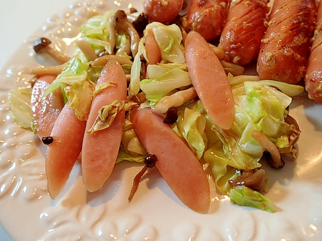 中華あじで 魚肉ソーセージ キャベツ しめじ炒め レシピ 作り方 By ぷ みぃまま 楽天レシピ 中華あじで 魚肉ソーセージ キャベツ しめじ炒め レシピ 作り方 By ぷ みぃまま 楽天レシピ