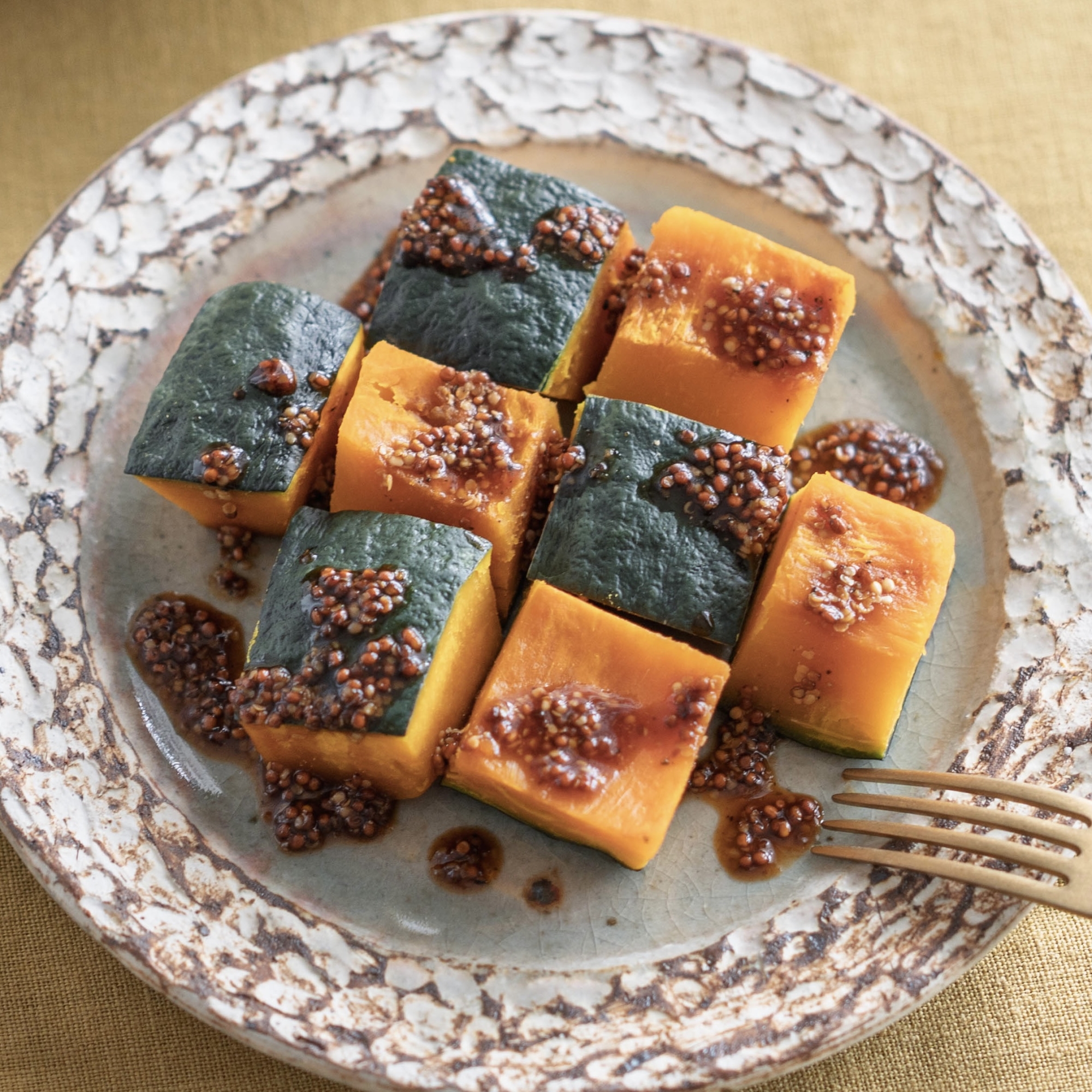 かぼちゃのハニーマスタードソース【洋食・副菜】