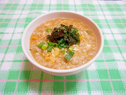 ラーメンの残り汁で雑炊