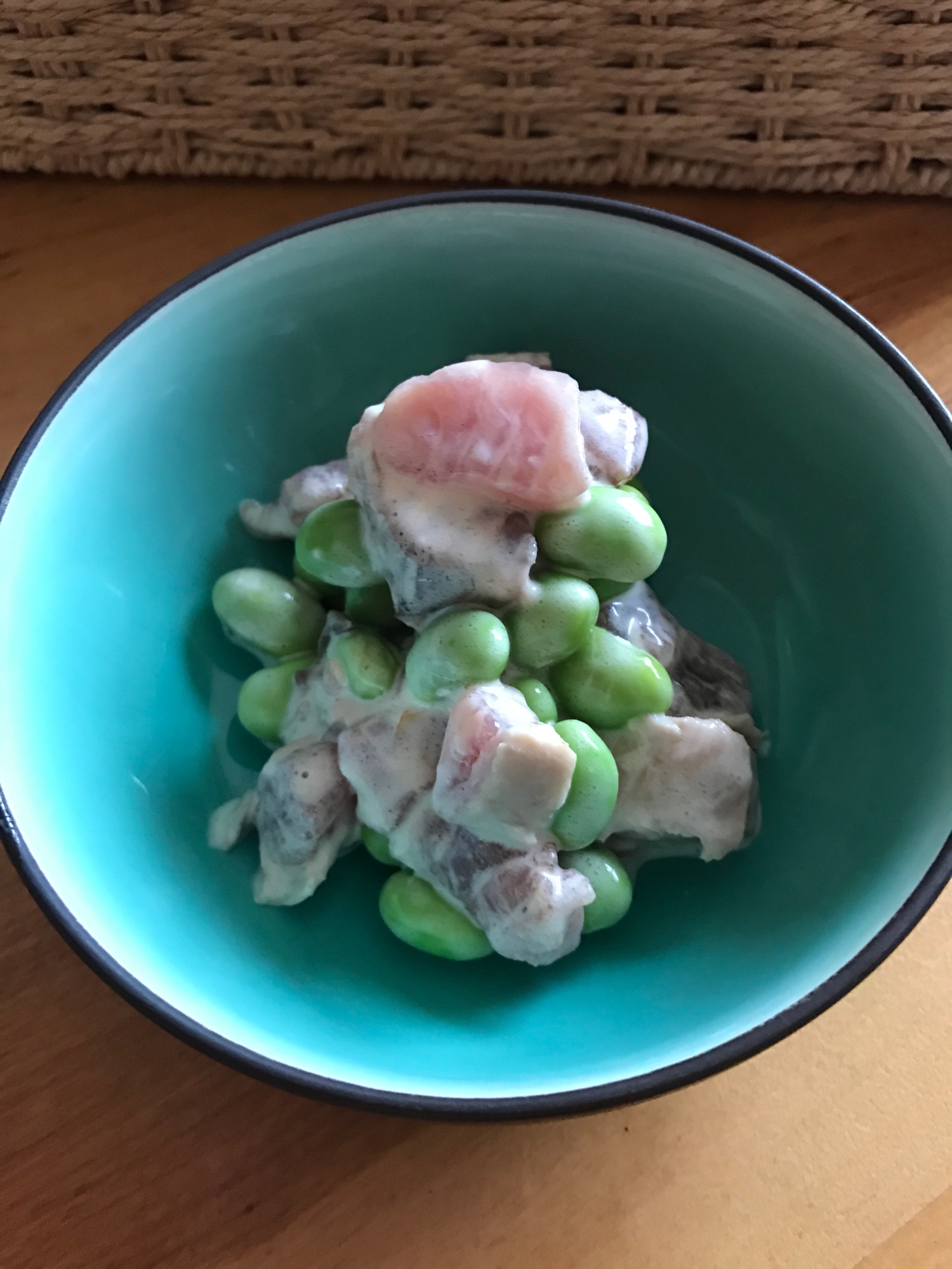 鰹と枝豆のマヨ和え