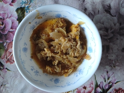 ふんわり卵のお惣菜とんかつで作るカツ煮