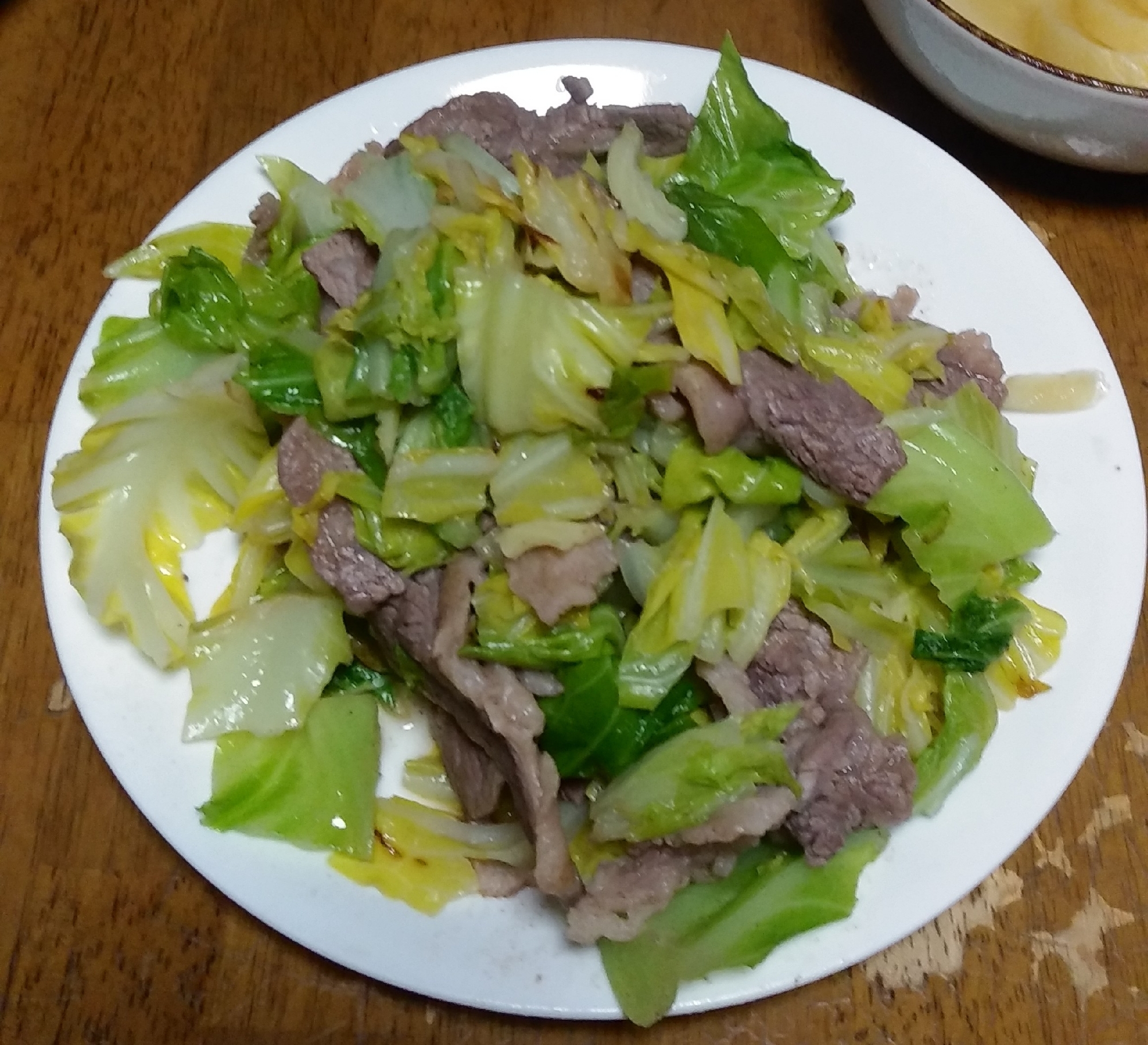 キャベツ白菜牛肉炒め