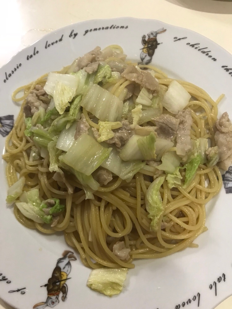 さっぱりパスタ 白菜と豚バラ肉の和風パスタ レシピ 作り方 By Mayoみ 楽天レシピ