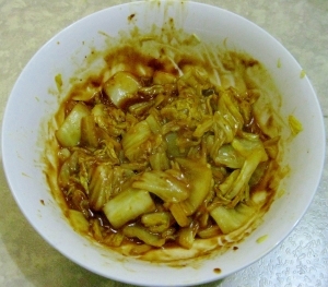 レンジでOk水不要　カレー白菜