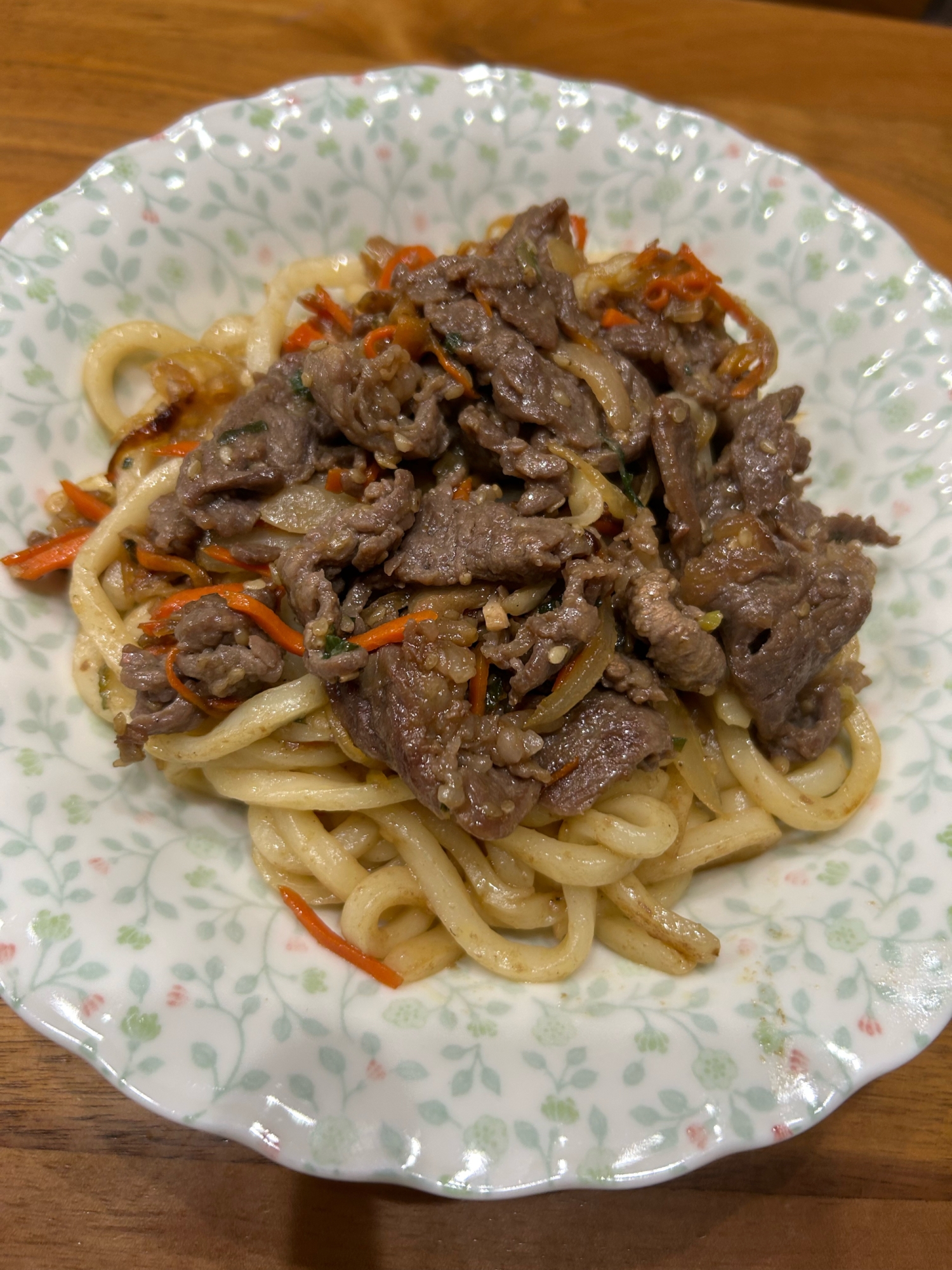 甘辛牛肉焼きうどん