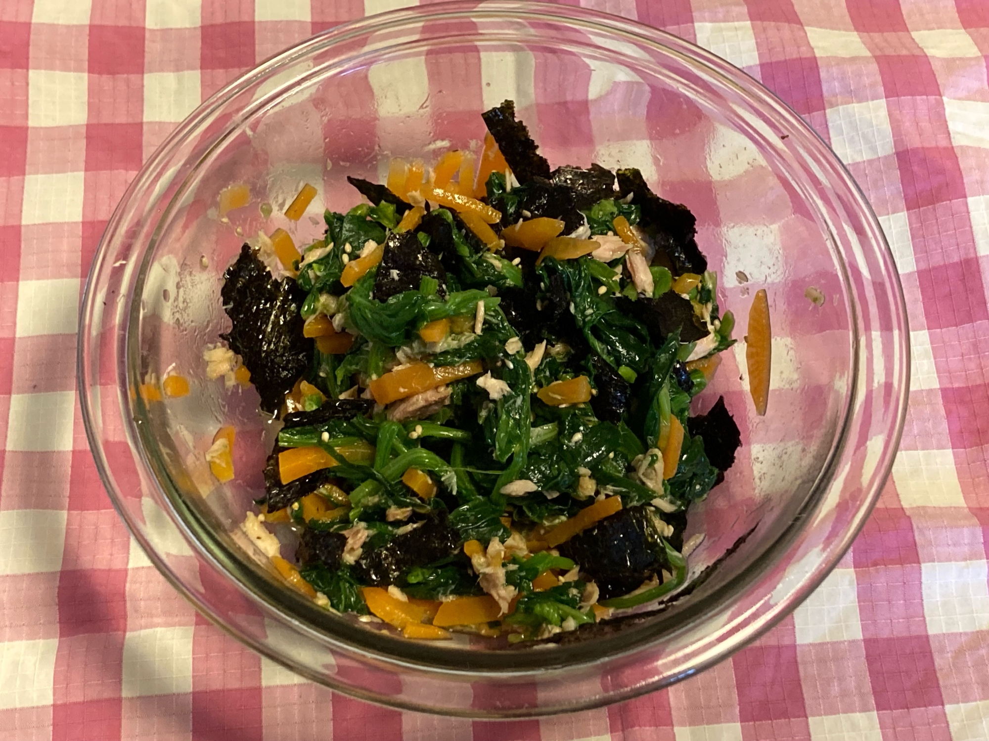 うちのおかず 給食レシピ ほうれん草ののりずあえ