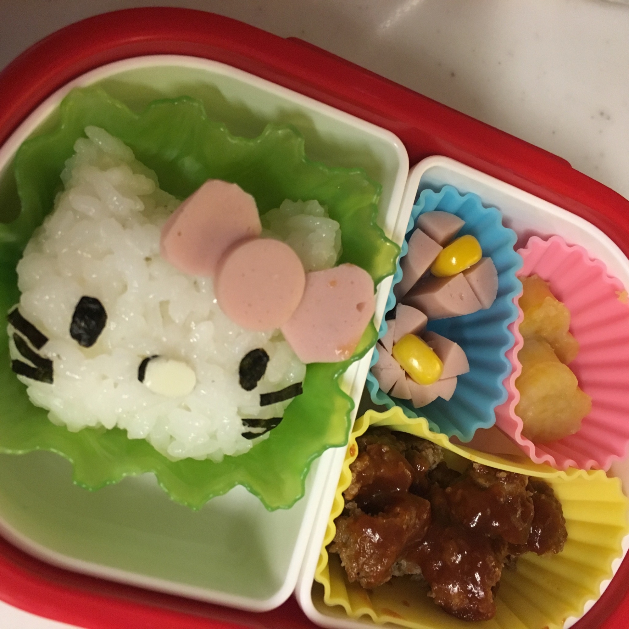 幼稚園 お弁当 可愛いごはん キティちゃん レシピ 作り方 By りおなぎママ 楽天レシピ