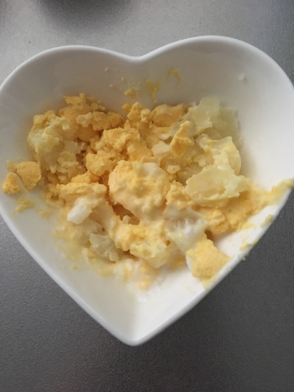 ブロッコリーがなかったのですが、卵をあげたかったので参考にさせていただきました！ヨーグルトを混ぜると食べやすくなる気がします！