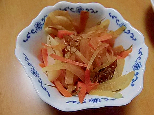 根菜と昆布の甘酢炒め