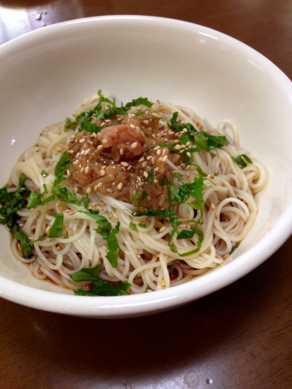 ☆なめ茸と梅しそそうめん☆