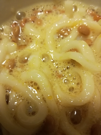 納豆と温泉卵のぶっかけうどん