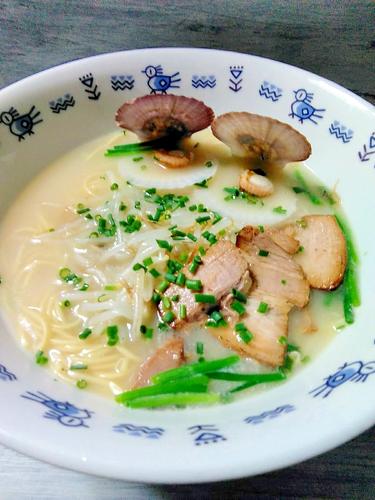 殻つきベビーホタテのバター焼き☆ラーメン