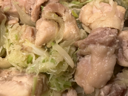 鶏肉と玉ねぎとニラのネギ塩ダレ炒め