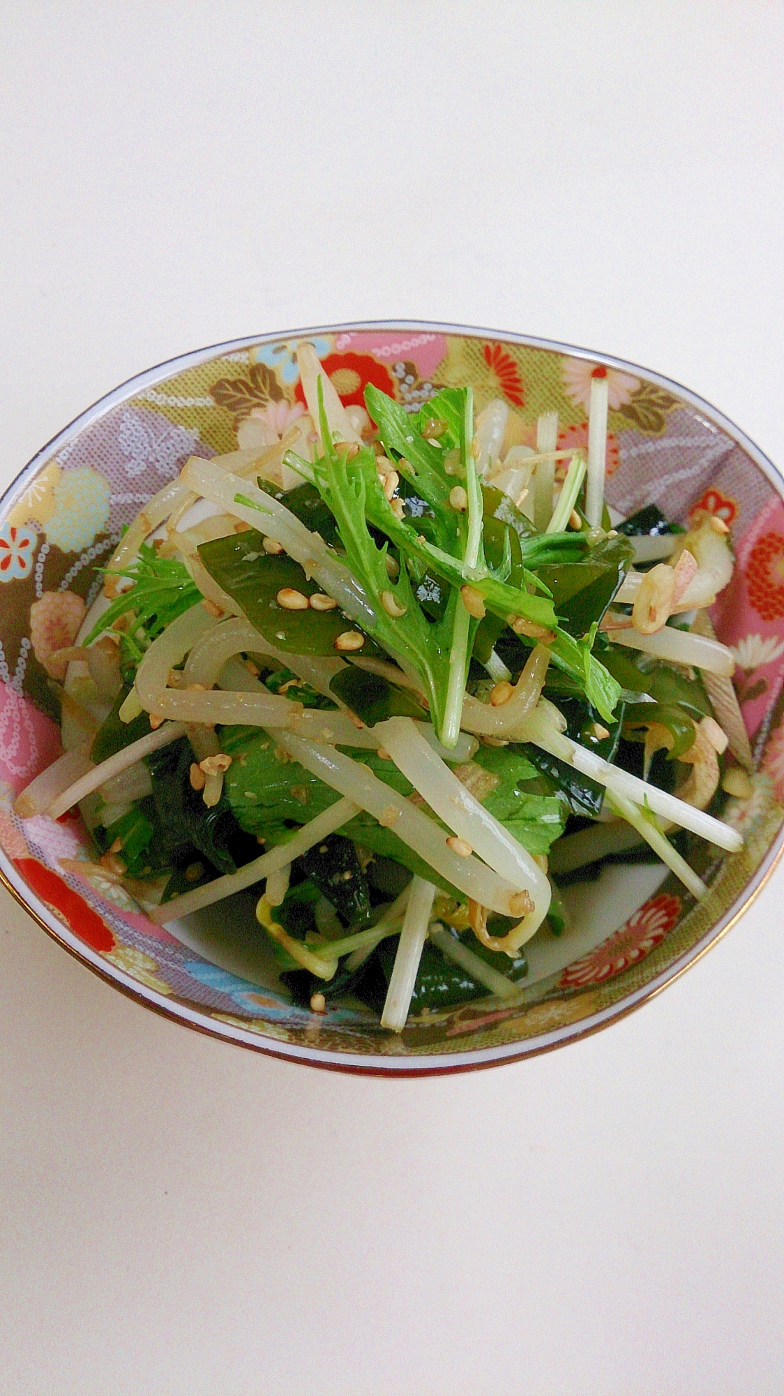 もやし・水菜・わかめの酢の物