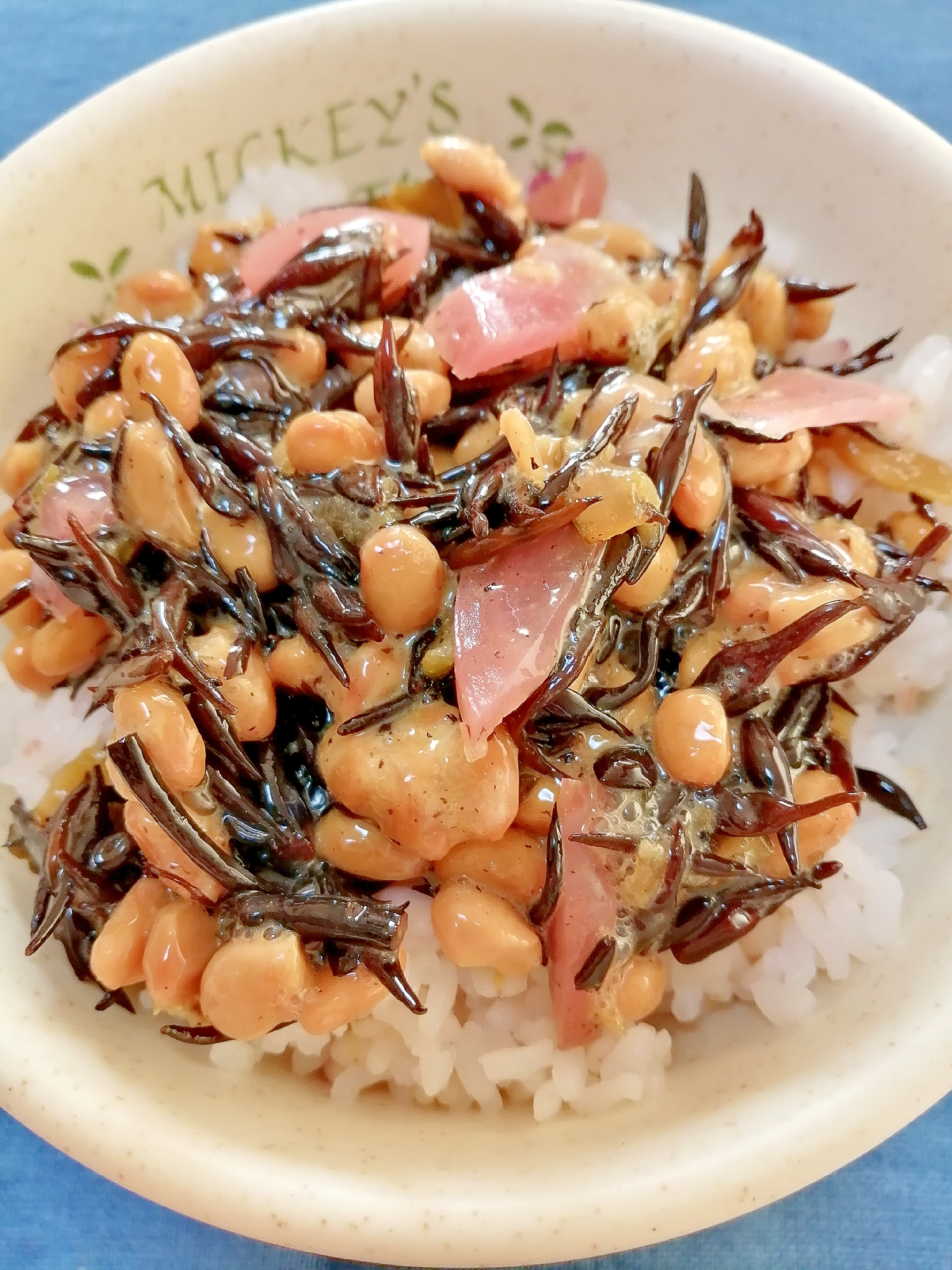 納豆の食べ方-ひじき＆赤かぶ♪