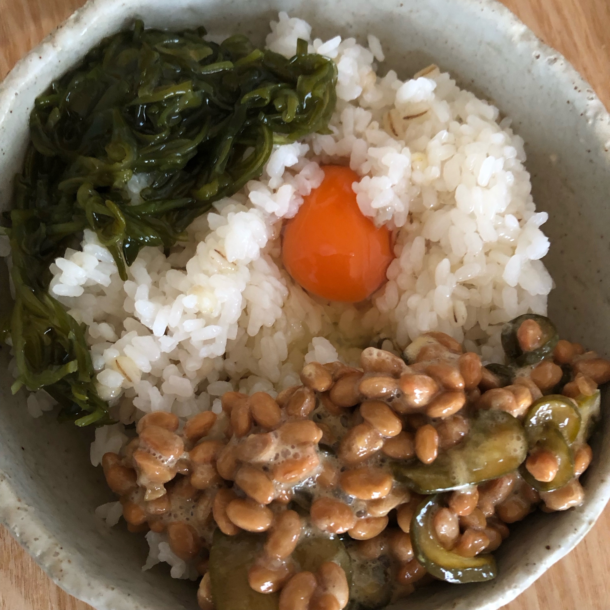 めかぶと卵のご飯