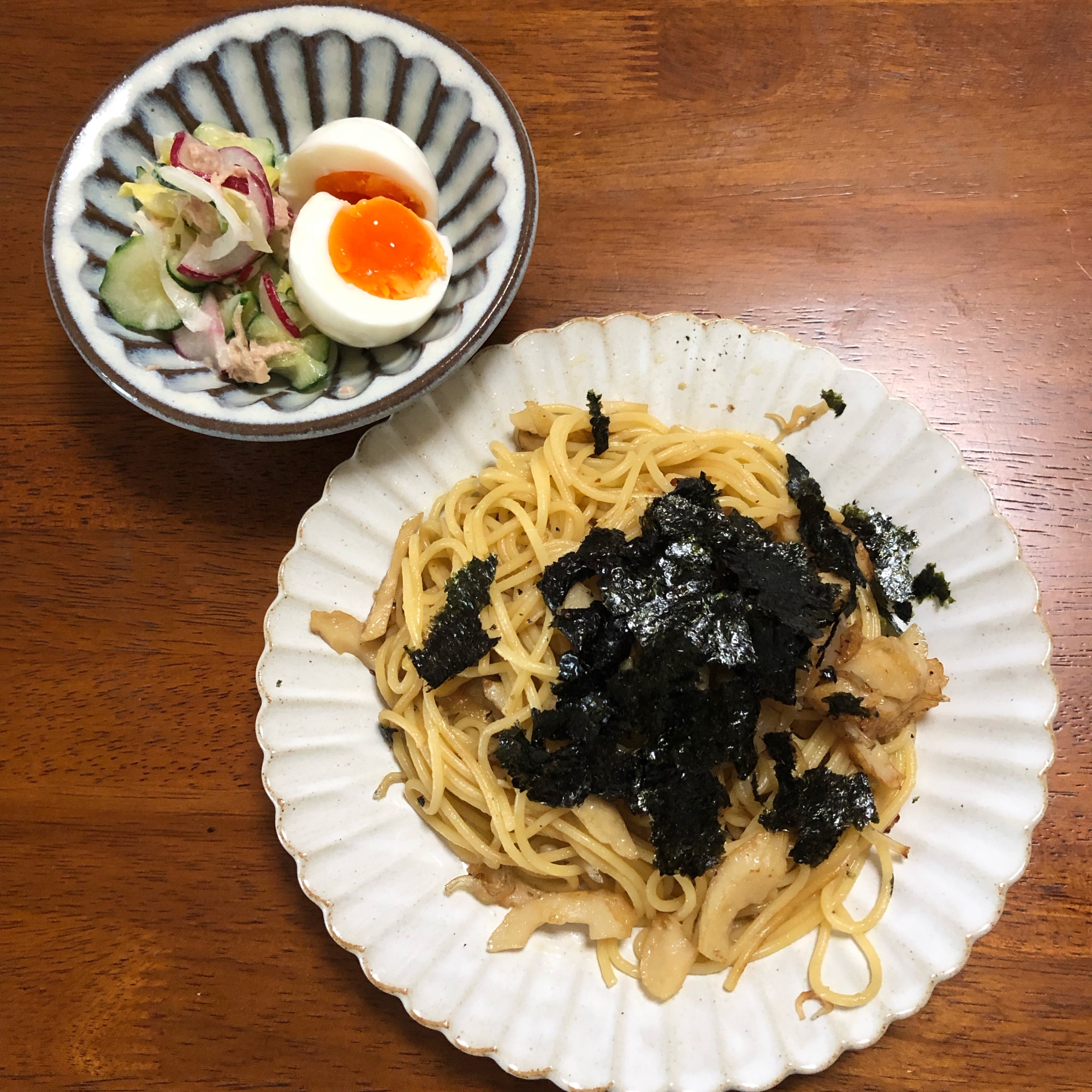 ちくわとじゃこの和風パスタ